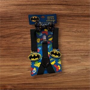 DC Comics Batman Kids Suspenders and Bow Tie Set - Black and Yellow